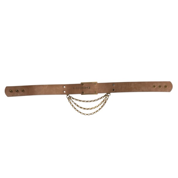 Vintage Bebe gold and black chain leather  belt size small. main image 6